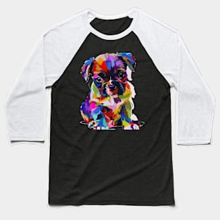 Puppy Colorful Pop Art Design Dog Lover Gift Idea Baseball T-Shirt